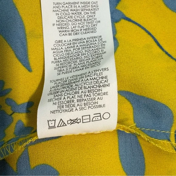 💙💛 Cabi Yellow Blue Floral Tunic Dress Size L Flowy Boho Lightweight💙💛 - Picture 11 of 11